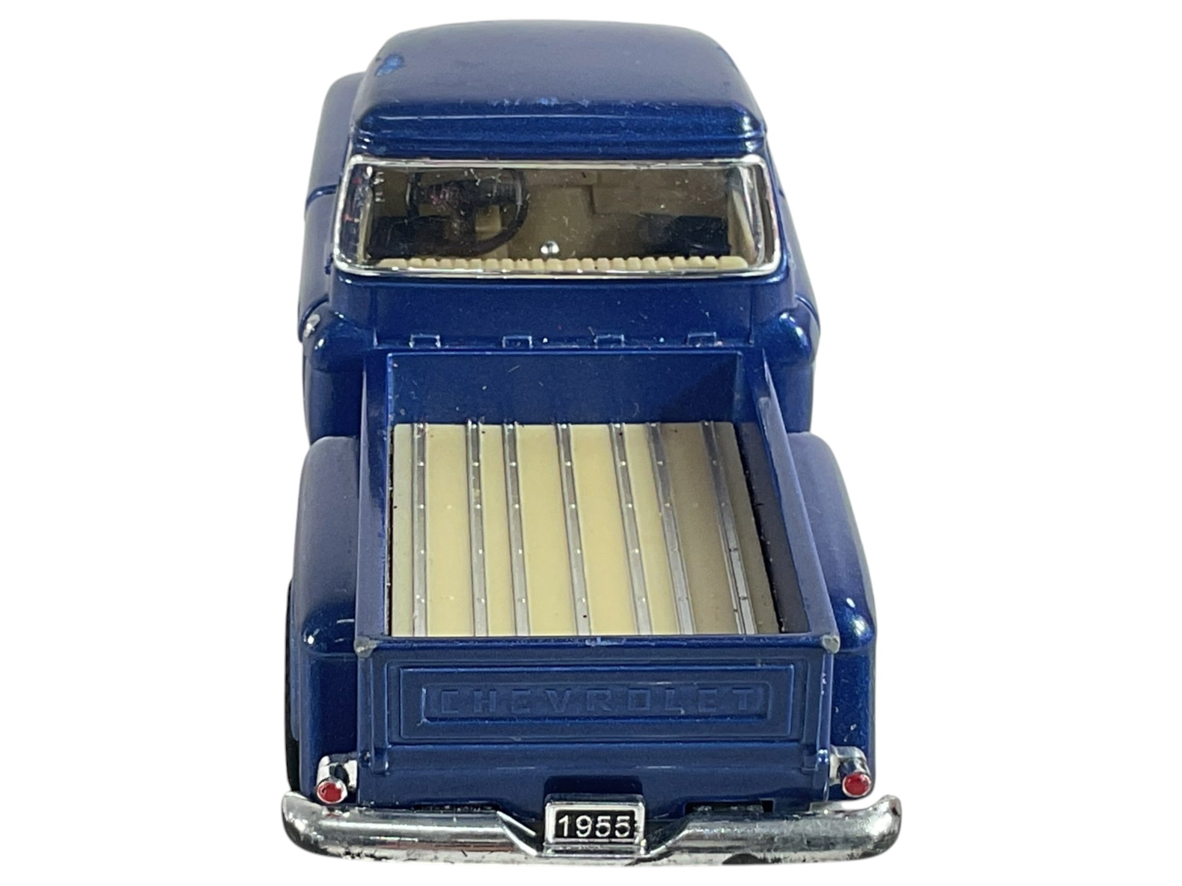 Camioneta Chevrolet 3100 1955 azul, vista lateral posterior