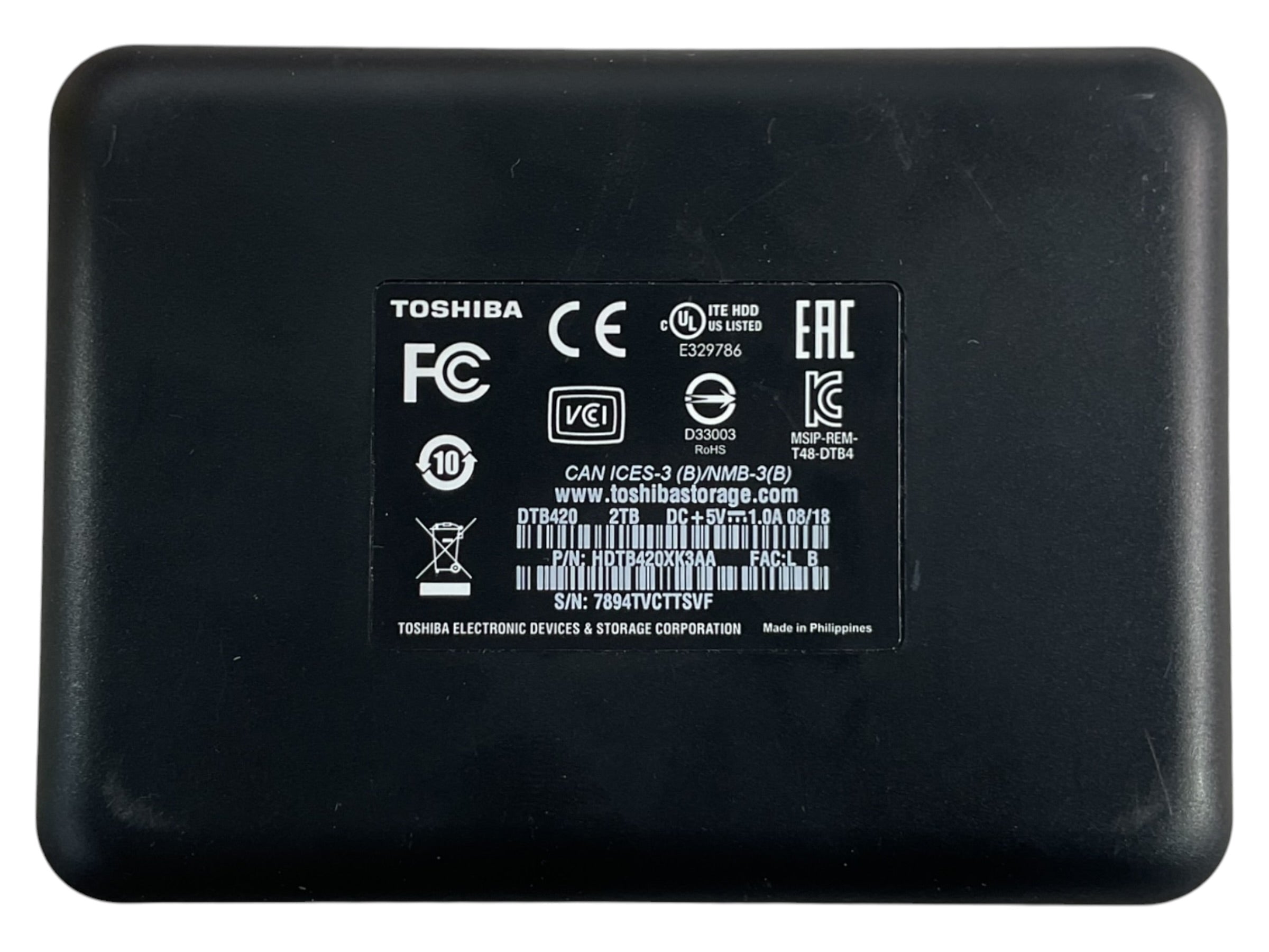 Disco Duro Externo Portátil 2TB (TOSHIBA)