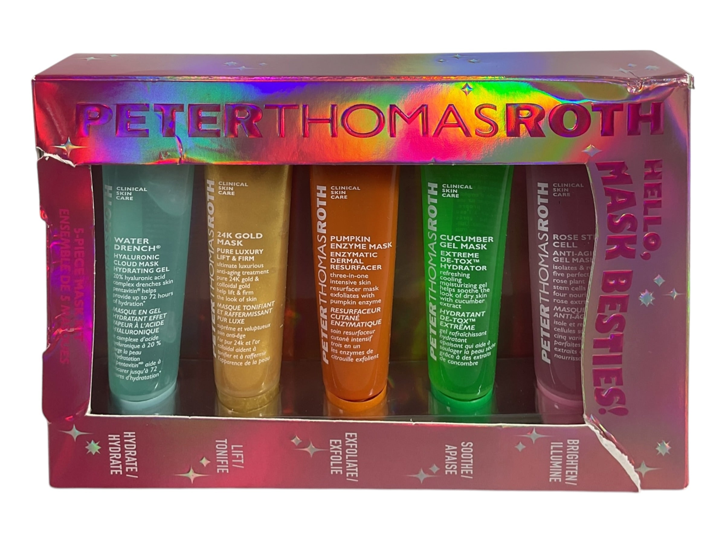 Set de cinco mascarillas faciales PETER THOMAS ROTH en empaque