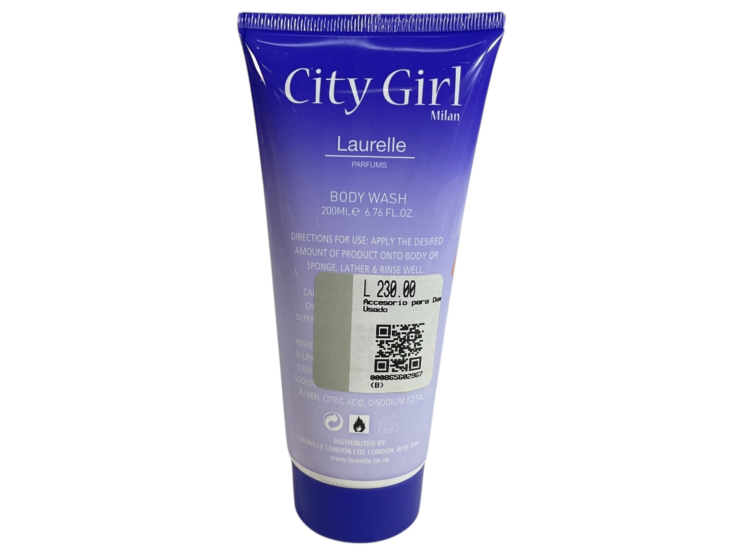 Parte posterior del gel de baño corporal City Girl de LAURELLE, 200 ml