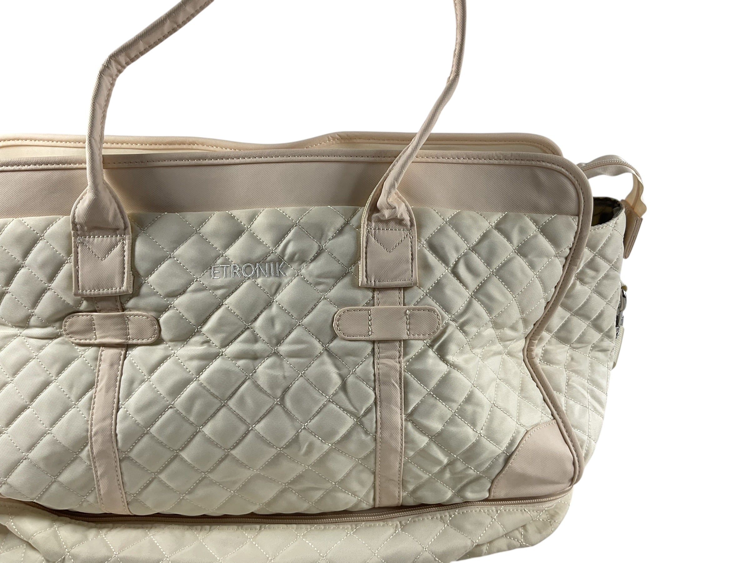 Bolso maternal ETRONIK beige vista posterior