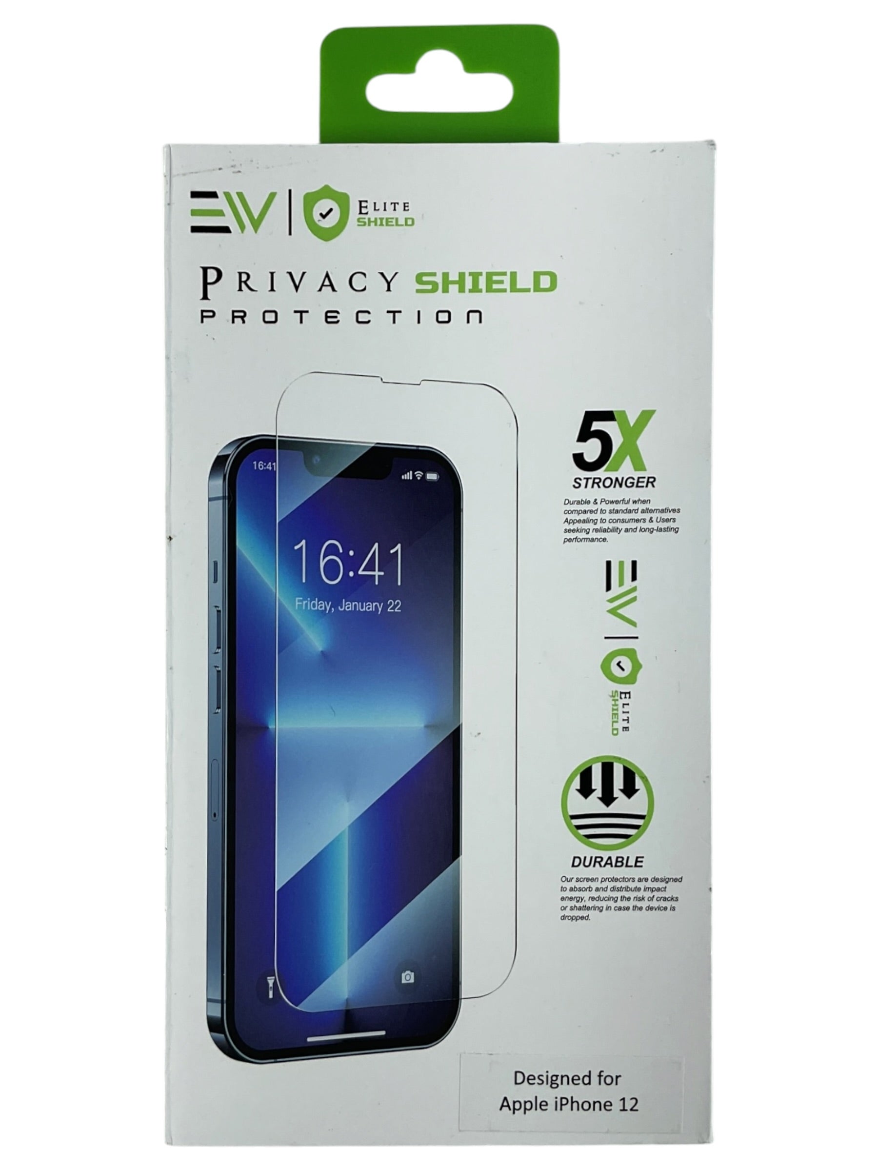 Empaque de protector de pantalla de privacidad ELITE SHIELD para Apple iPhone 12