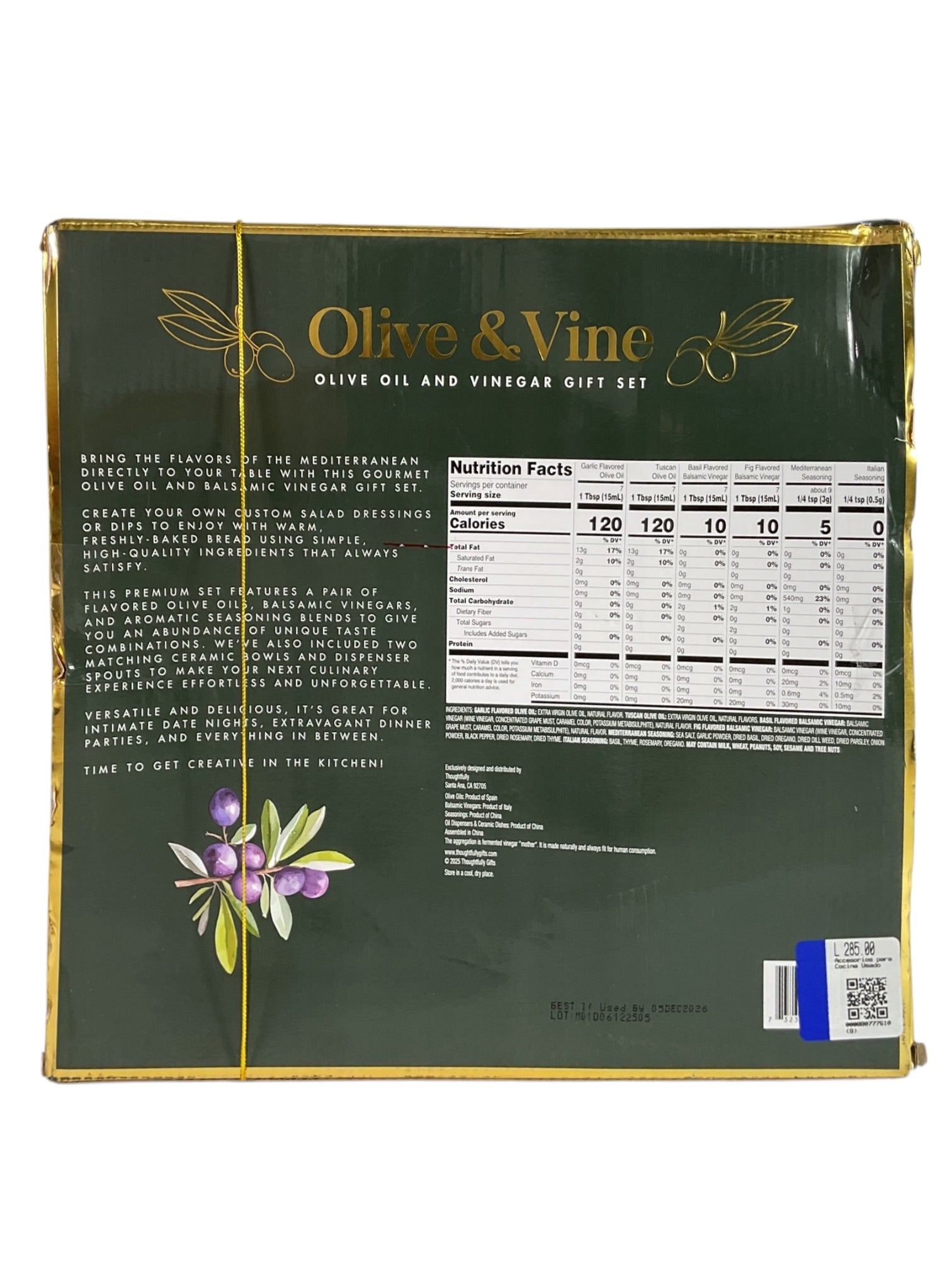 set de regalo gourmet  (Olive & Vine)
