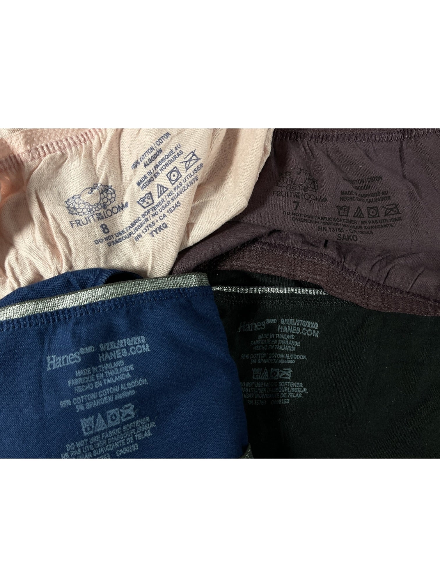 Set de ropa inetiror 7-8-9 (Hanes-Fruit of the Loom)