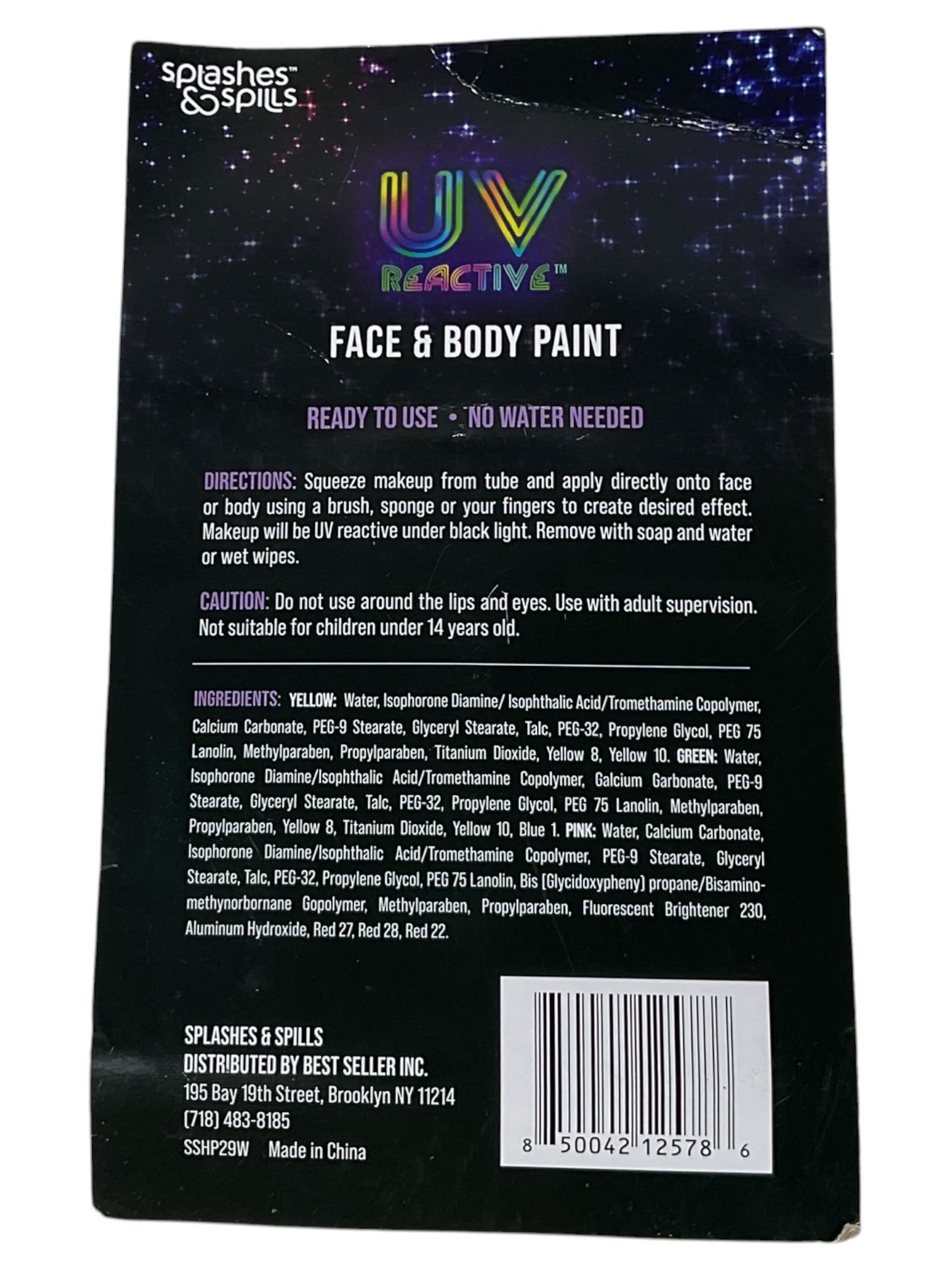 Kit de pintura facial y corporal UV