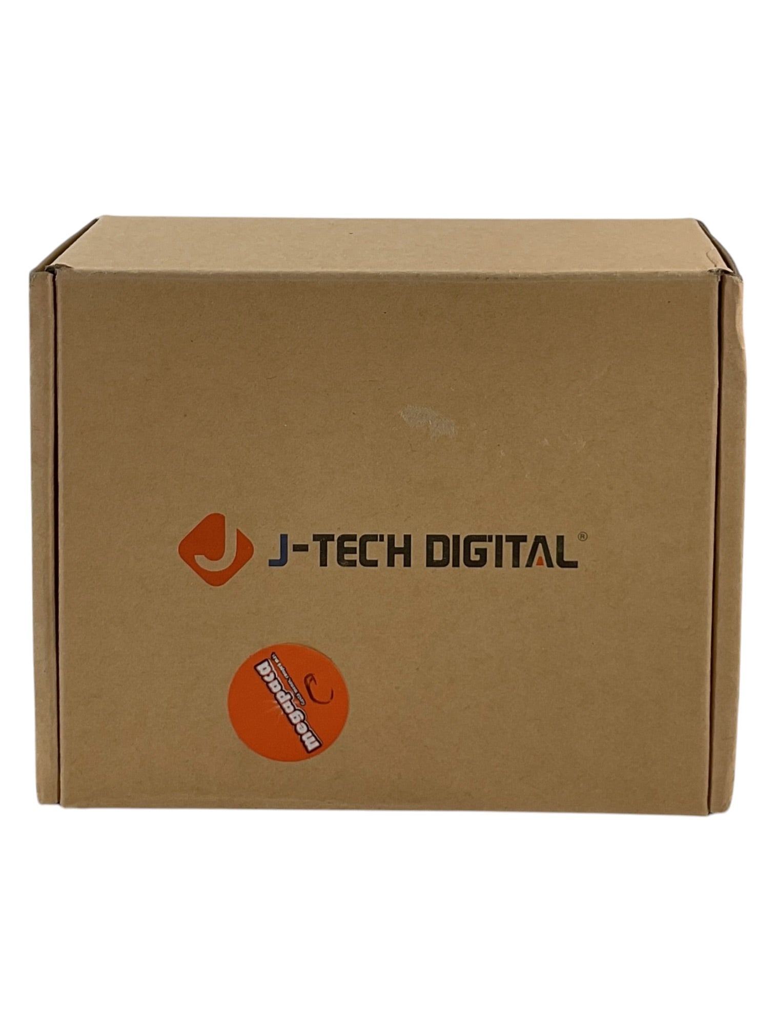 Caja de cartón J-Tech Digital con etiqueta Medapaca
