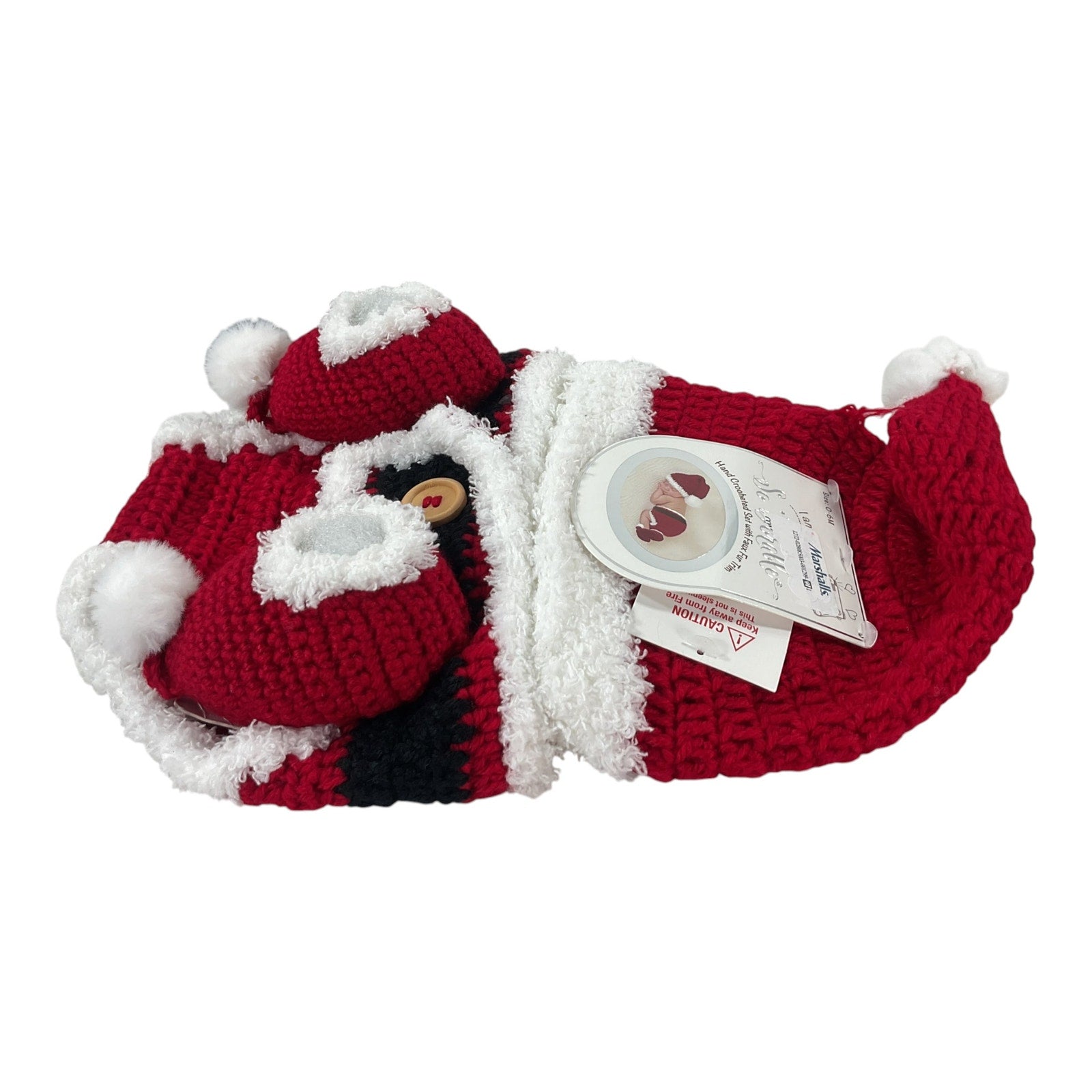 Traje de santa para recién nacido 0-6M
