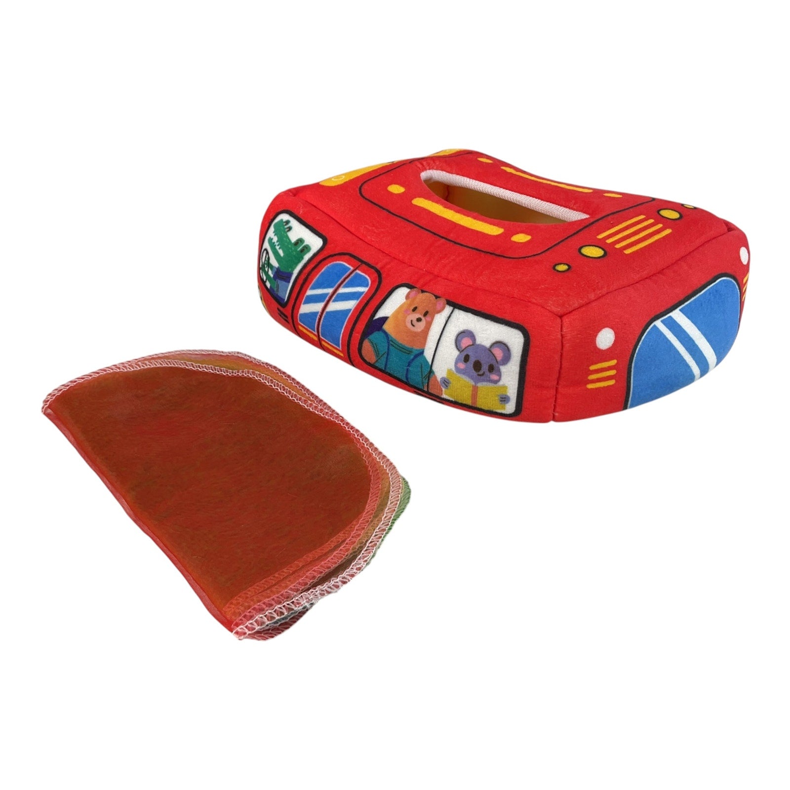 Juguete sensorial de caja de pañuelos de tela para bebés