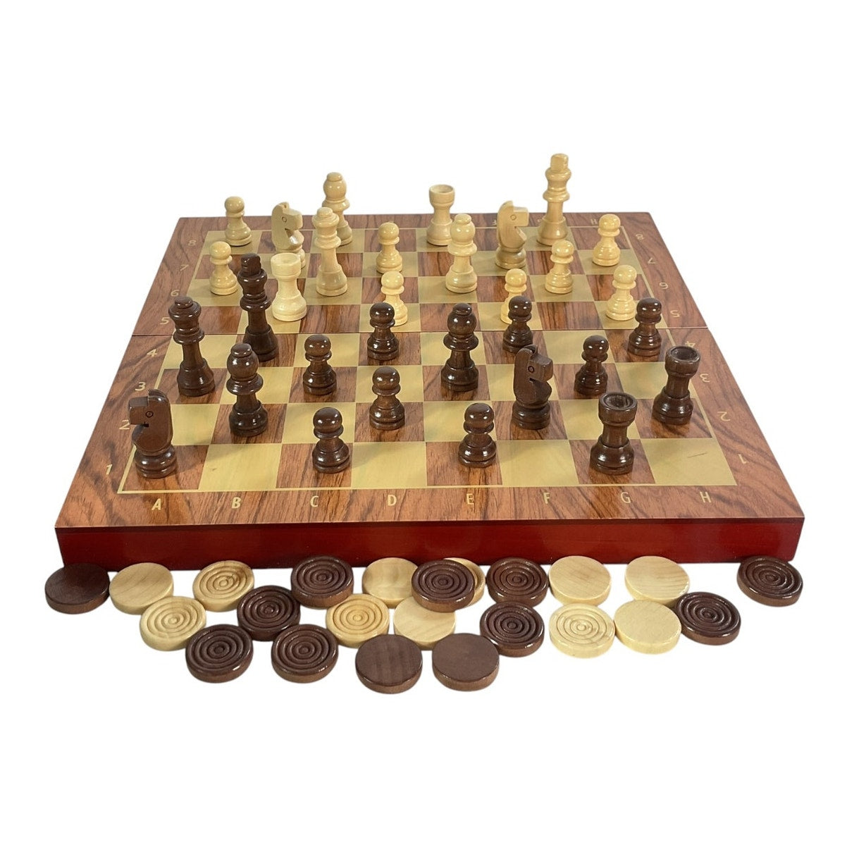 Juego combinado de ajedrez y damas