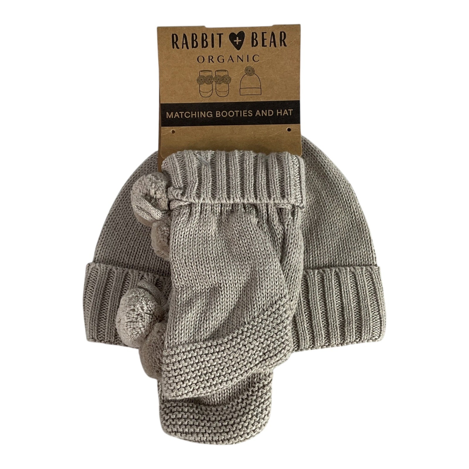 Set de gorro y calcetas para bebe 3-6M  (Rabbit + Bear)