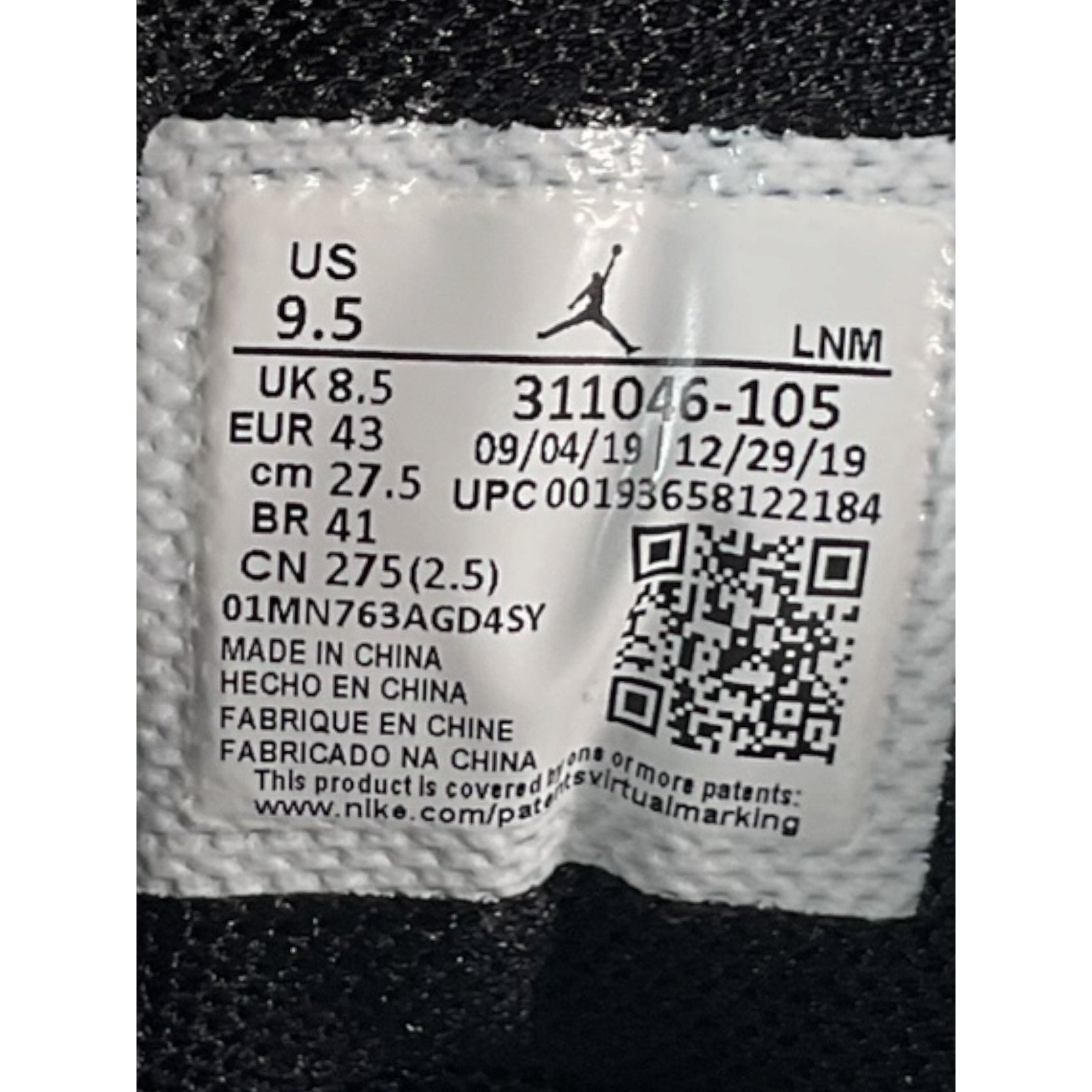 Tenis 9.5 (Jordan)