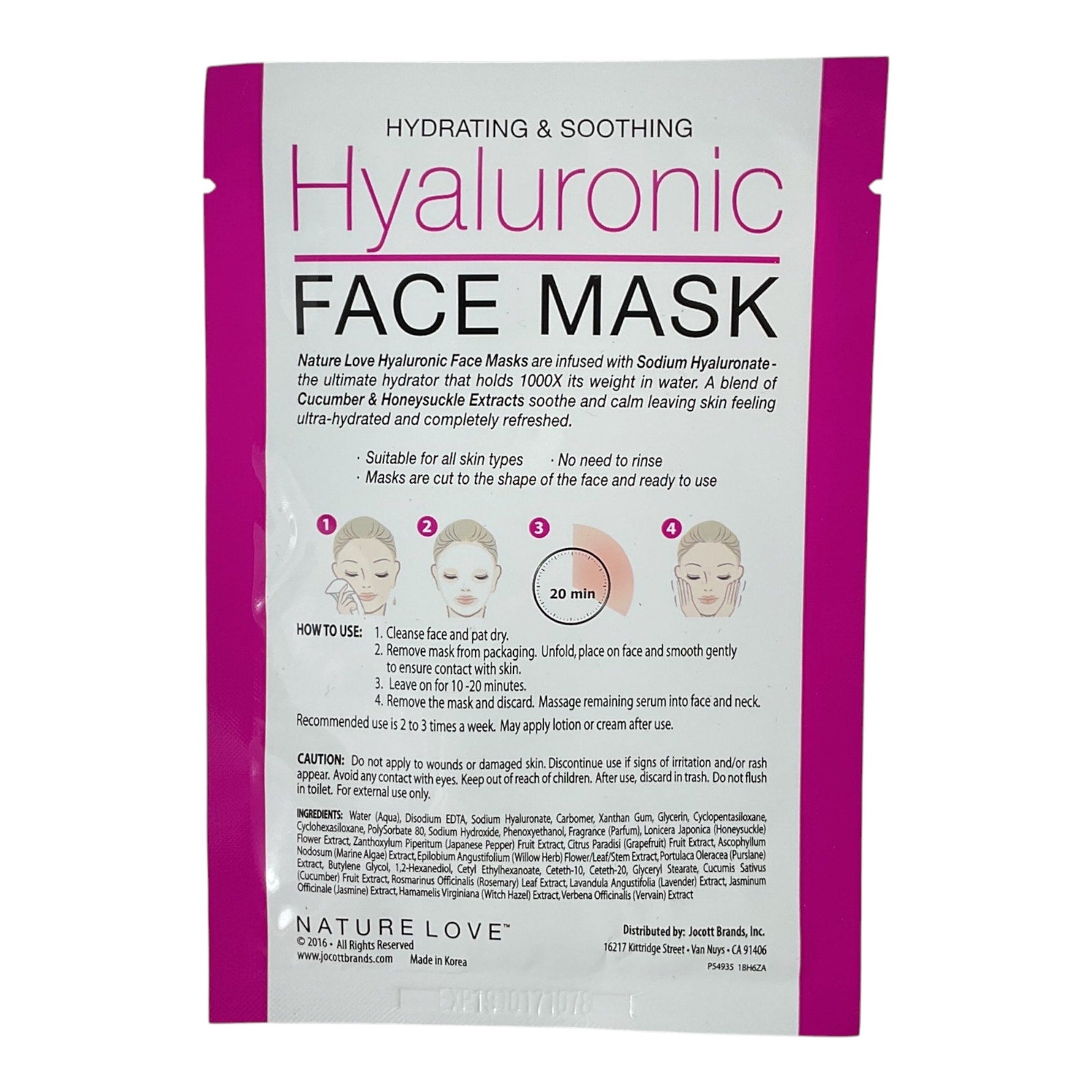 Mascarillas faciales hidratantes (Nature Love)