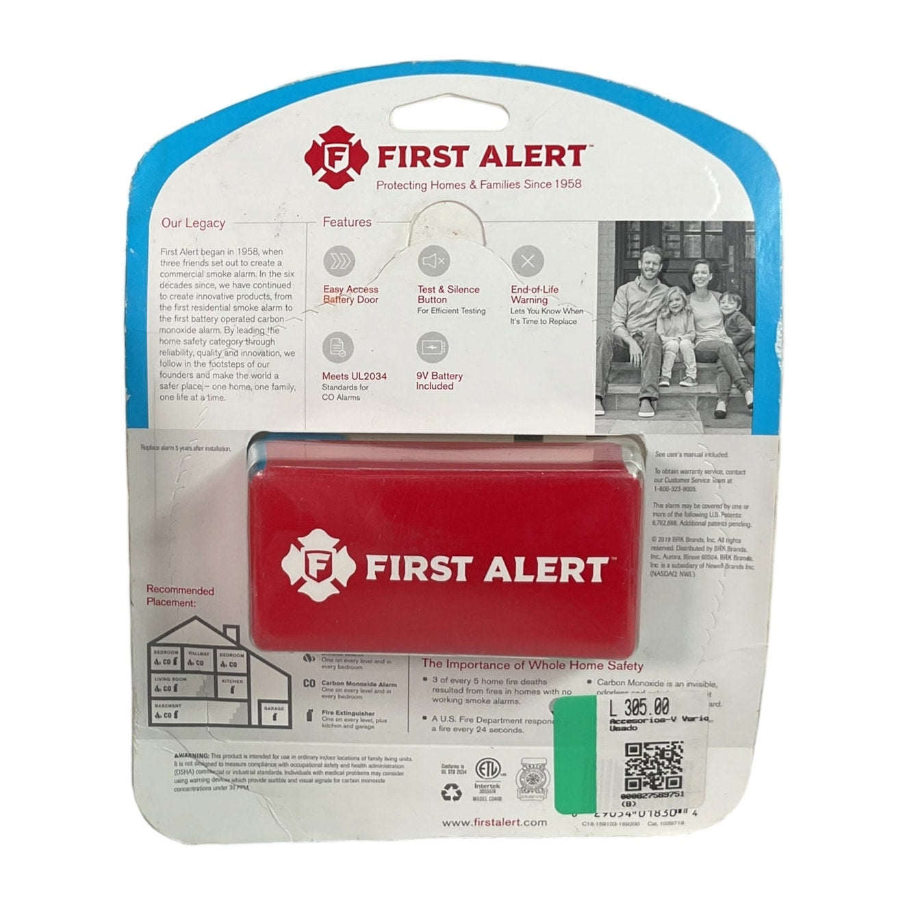 Alarma detectora de humo (FIRST ALERT)