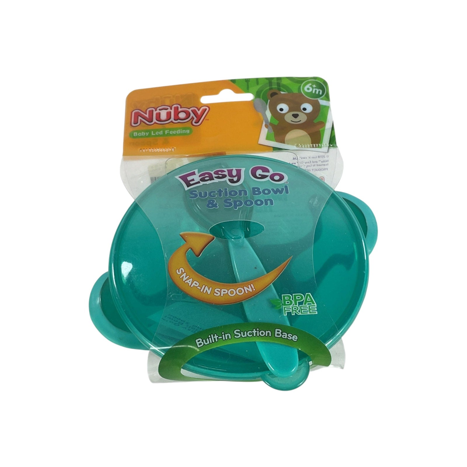 Plato hondo con ventosa y cuchara para bebés (Nuby)