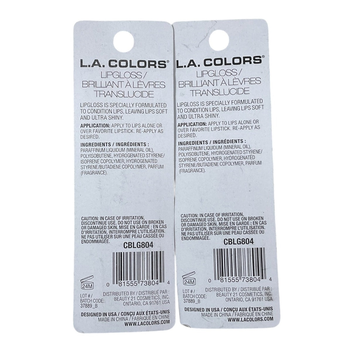 Brillo labial transparente (L.A. COLORS)
