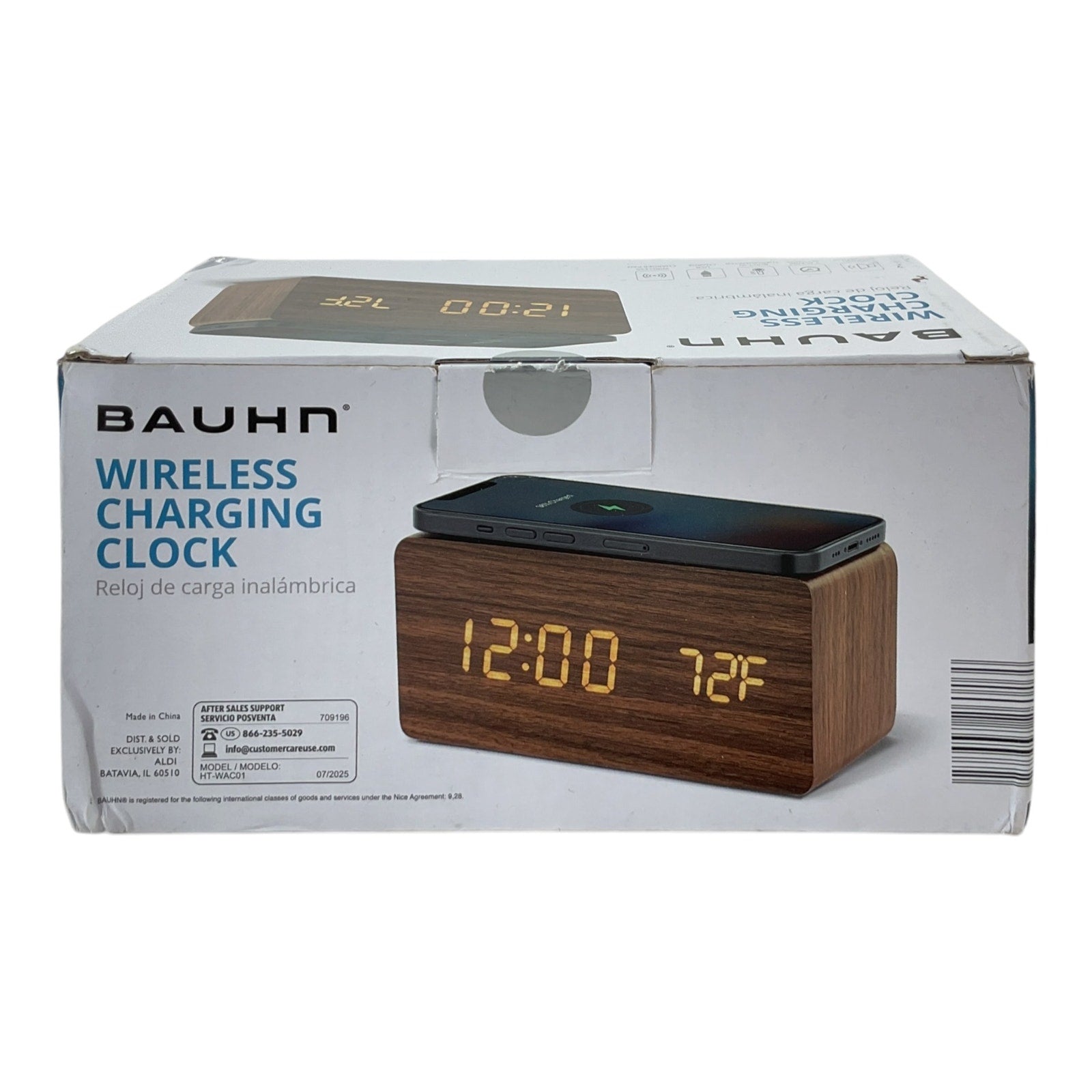 Reloj digital con carga inalámbrica (BAHUN)