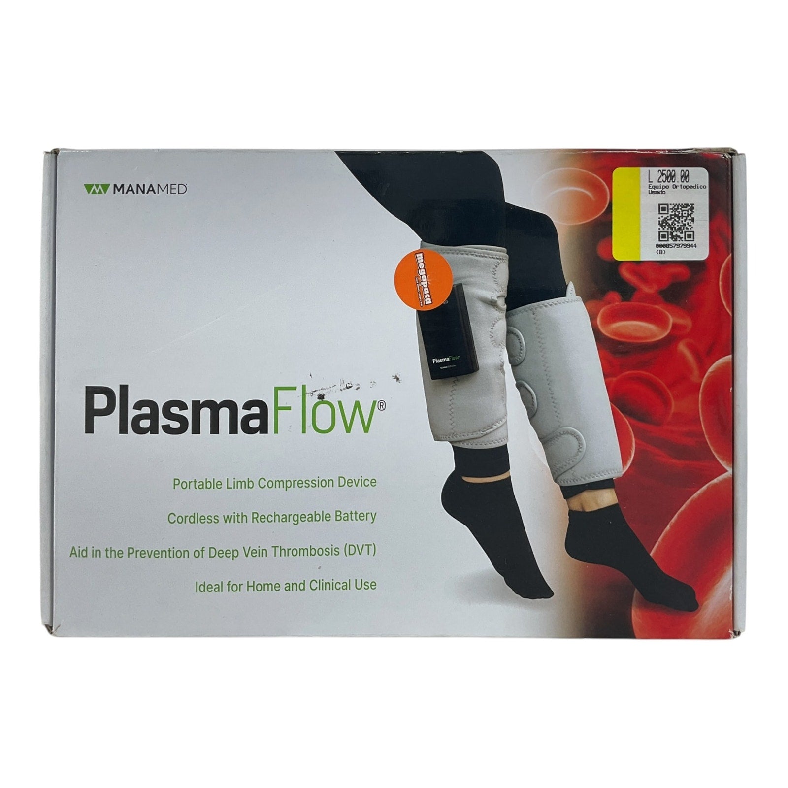 Dispositivo de compresión neumática portátil para piernas (PlasmaFlow)