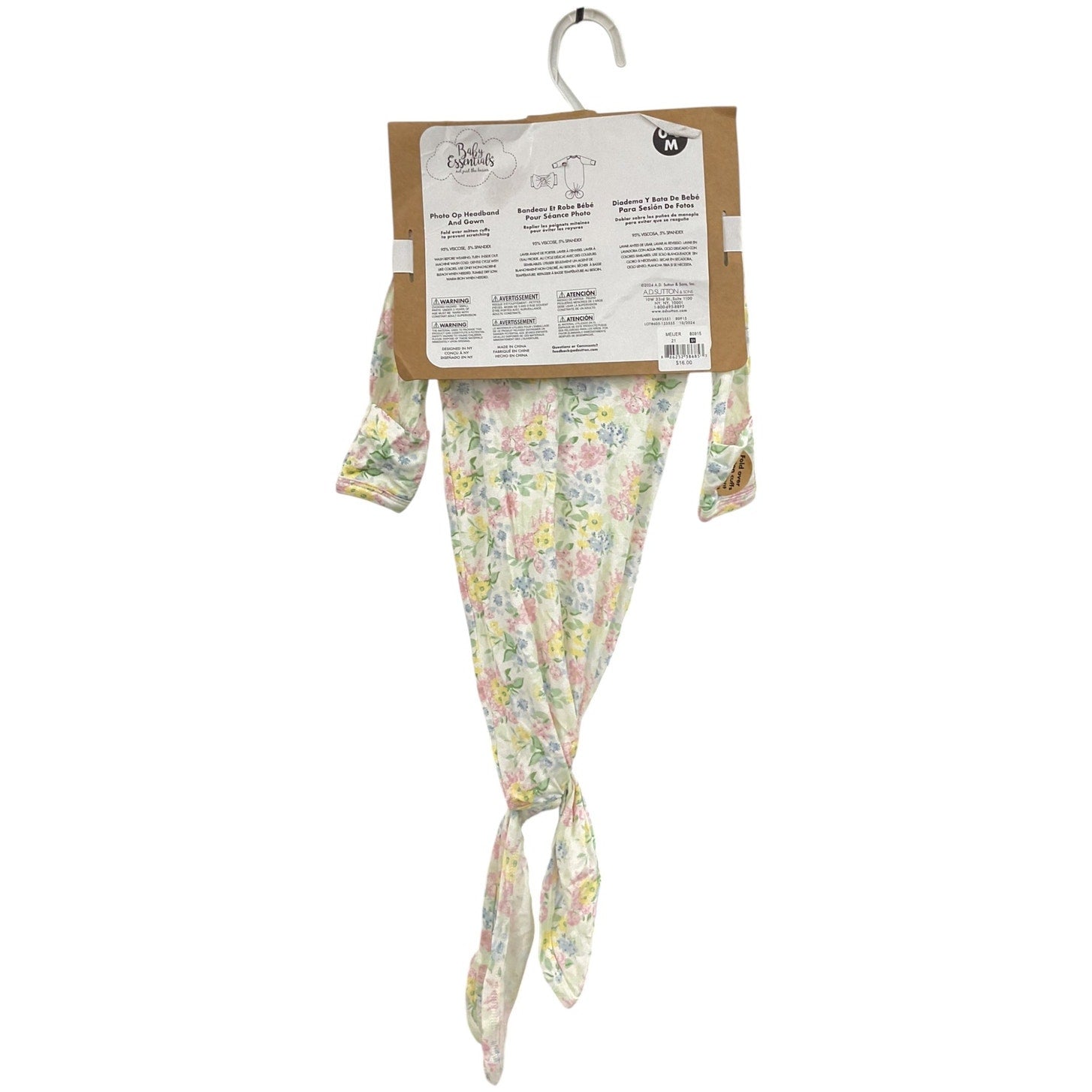 Set de de bata y diadema para bebé 0-3M (Baby Essentials)